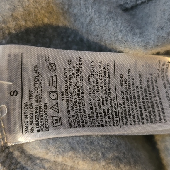 Brand New GAP Heather Gray Men's Hooded Sweatshirt. S - Picture 12 of 12